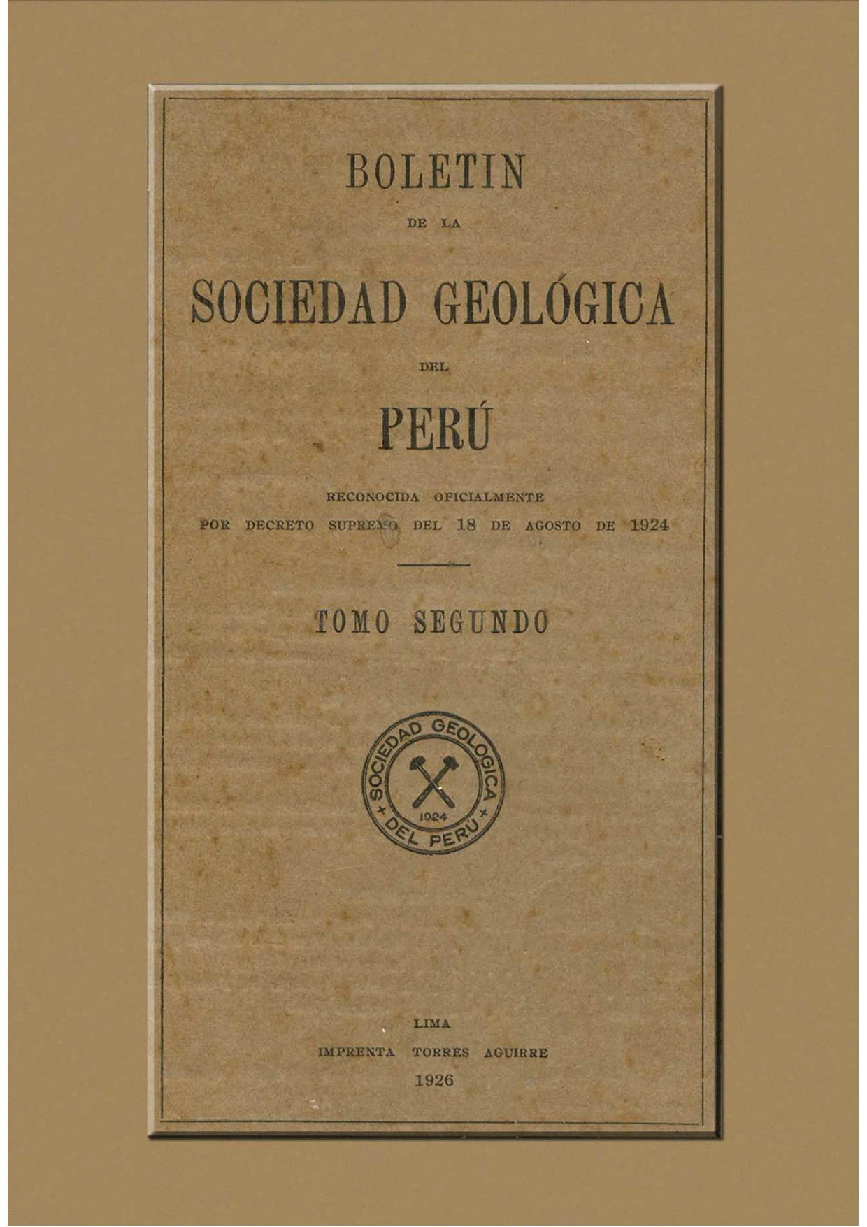 Boletín de la Sociedad Geológica del Perú — Volumen 002